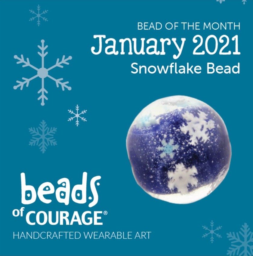 January 2021 Bead of the Month - The Snowflake Bead reminds you that you  are one of a kind! #BOM13001