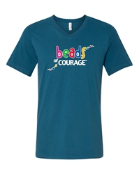 20th Anniversary Beads of Courage Adult V-Neck Shirt (Deep Teal) 