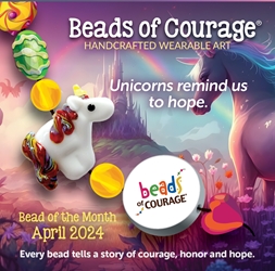 April 2024 Bead of the Month - The unicorn bead reminds us that anything is possible. 