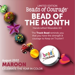 August 2022 Bead of the Month: The Truck Bead reminds you that you have the strength and courage to Keep on Truckin’! 