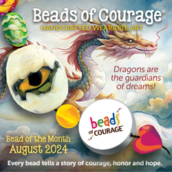 August 2024 Bead of the Month: The Dragon Egg Bead wishes you feelings of safety and protection. 
