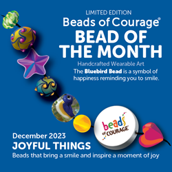 December 2023 Bead of the Month - The Bluebird Bead is a symbol of happiness reminding you to smile. 