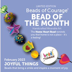 February 2023 Bead of the Month - The Home Heart bead reminds you that home is not a place - its a feeling! 