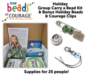 Holiday Group Carry a Bead Kit (For 25 people) with BONUS Holiday Bead & Courage Clips 