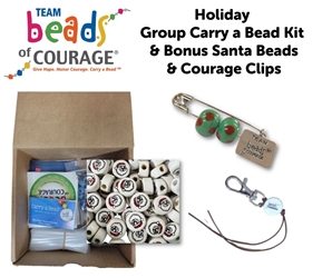 Holiday Group Carry a Bead Kit (For 25 people) & BONUS Santa Beads & Courage Clips 