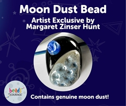Moon Dust Bead - Artist Exclusive - Margaret Zinser Hunt - Lampwork glass bead embedded with real moon dust 