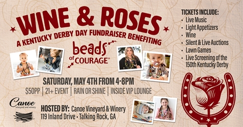 Wine & Roses - A Kentucky Derby Day fundraiser to benefit Beads of Courage - Georgia – May 4, 2024 Beads of Courage, beads, art, support, hospitalized children, fundraiser, give, emotional support, art activity, tucson, arizona, help, donate, teens, babies, NICU, Cancer, Cardiac, CHD, Burn, self-care, event